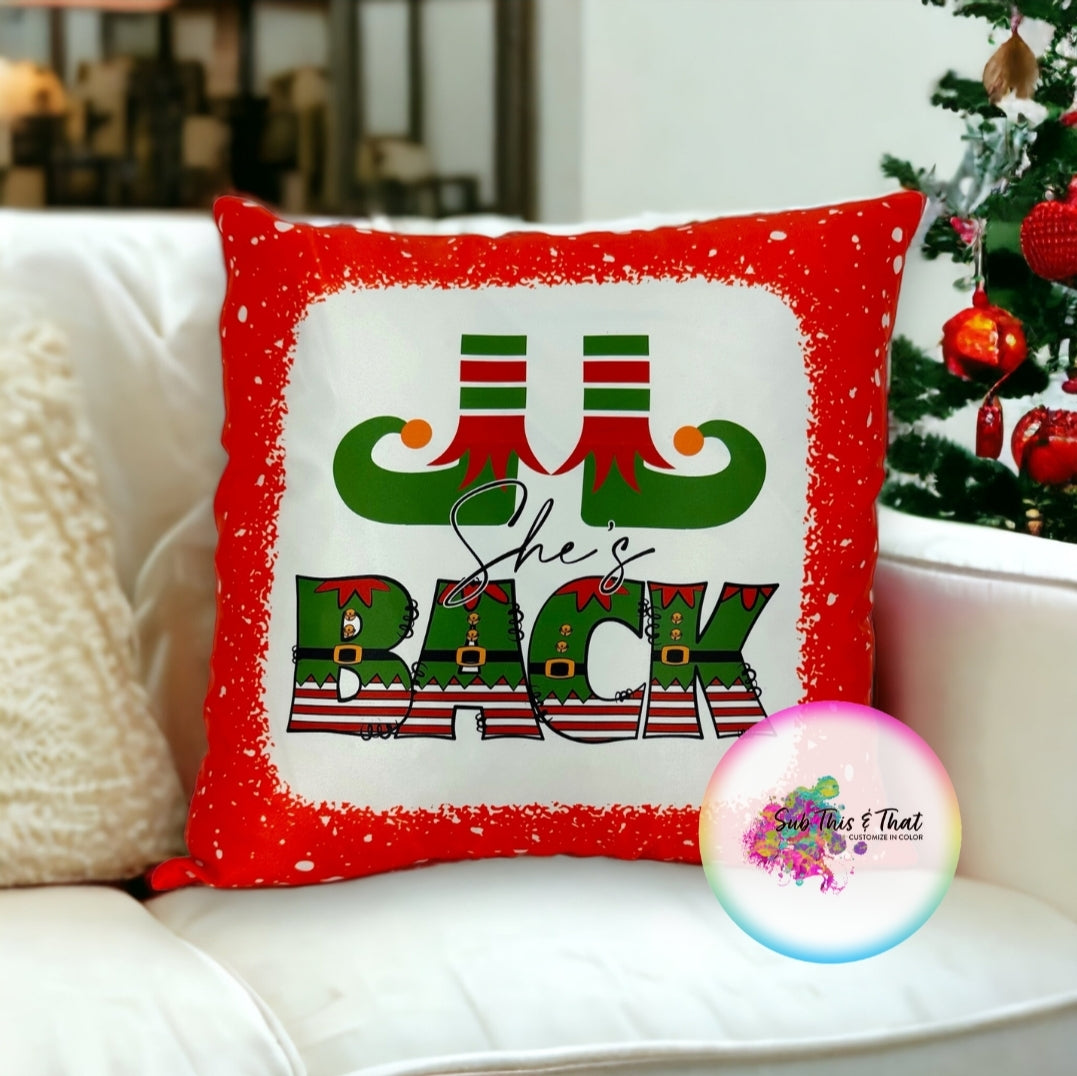 Sublimation Bleach Soft Polyester Pillow Cover Red & Green
