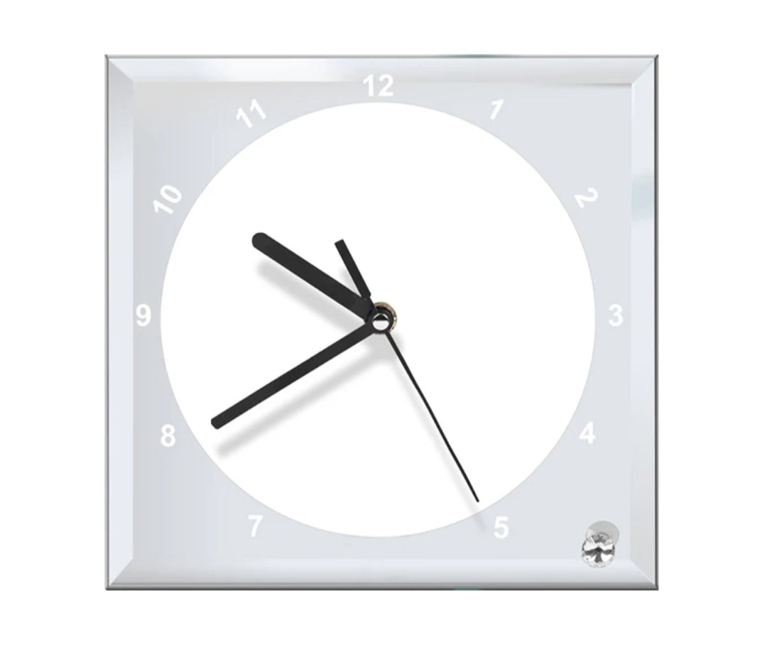 Sublimation Square 7.8&quot; Glass Clock Picture Frame