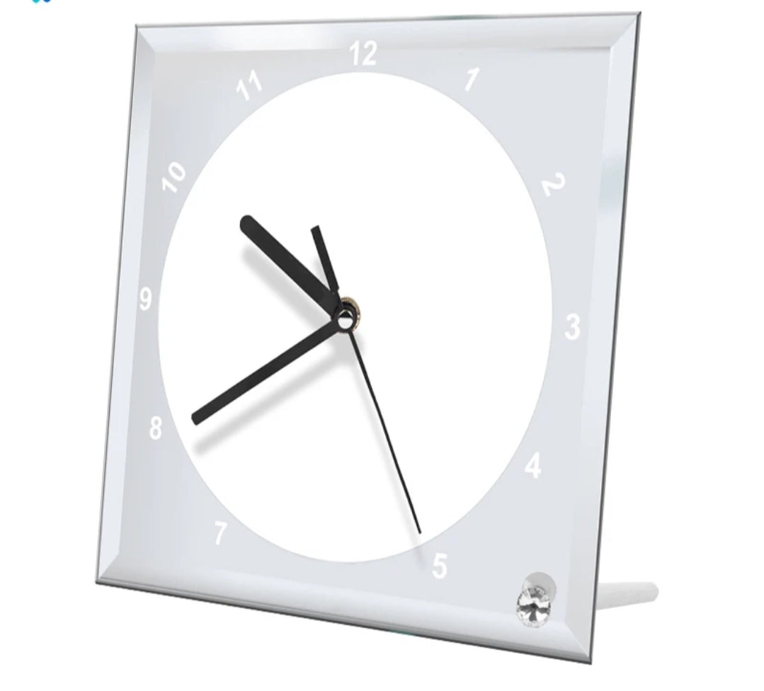 Sublimation Square 7.8&quot; Glass Clock Picture Frame