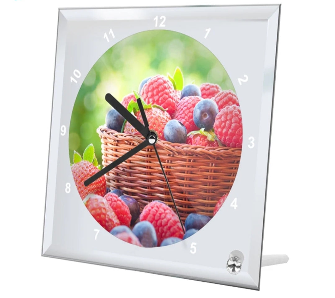 Sublimation Square 7.8&quot; Glass Clock Picture Frame