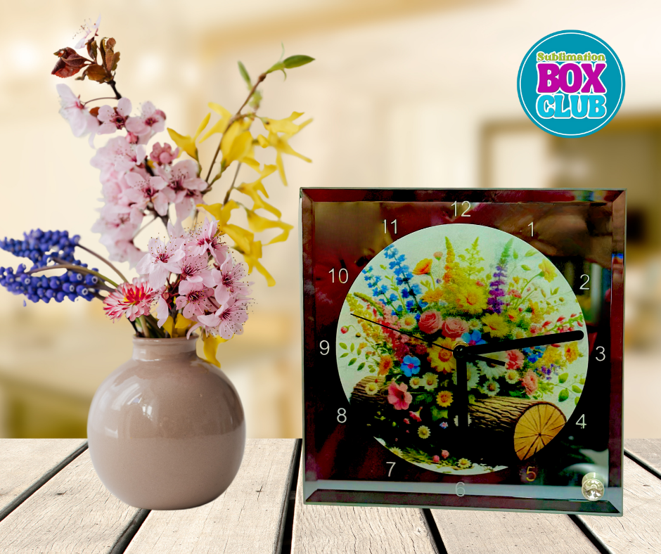 Sublimation Square 7.8" Glass Clock Picture Frame