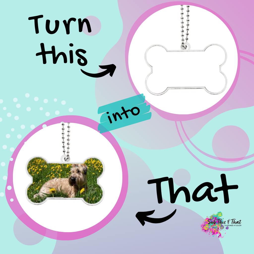 Sublimation Aluminum Dog Tag Necklace - Bone
