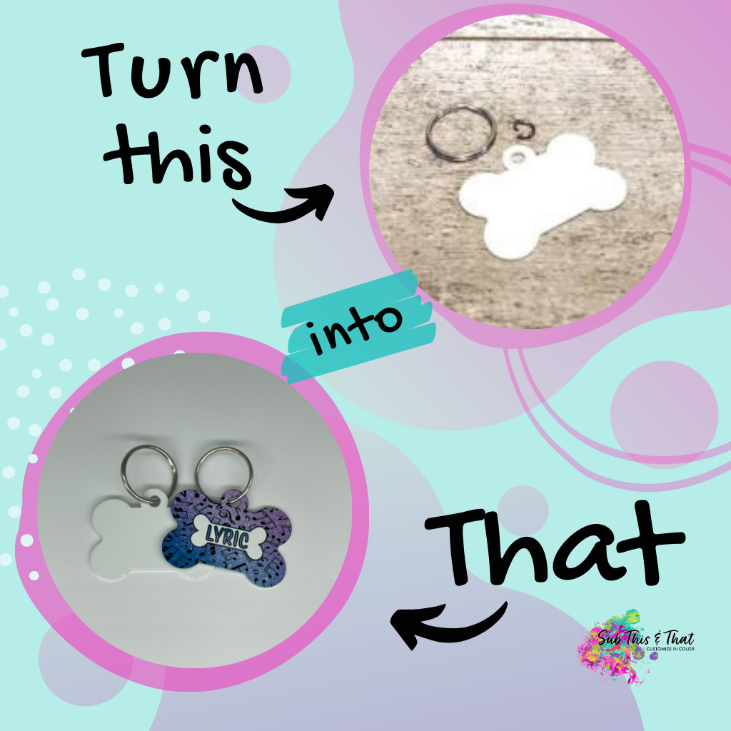 Sublimation Aluminum Pet Tag-Bone Shape - double sided