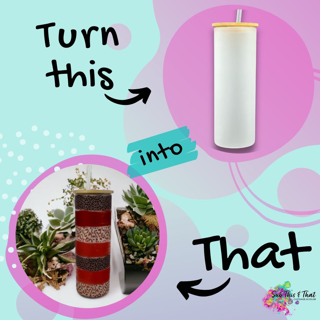 Sublimation Glass Tumbler with Bamboo Lid 25 oz.