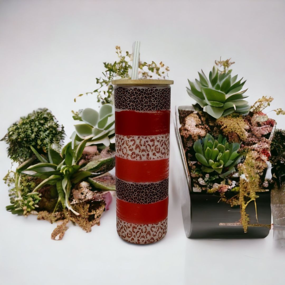 Sublimation Glass Tumbler with Bamboo Lid 25 oz.