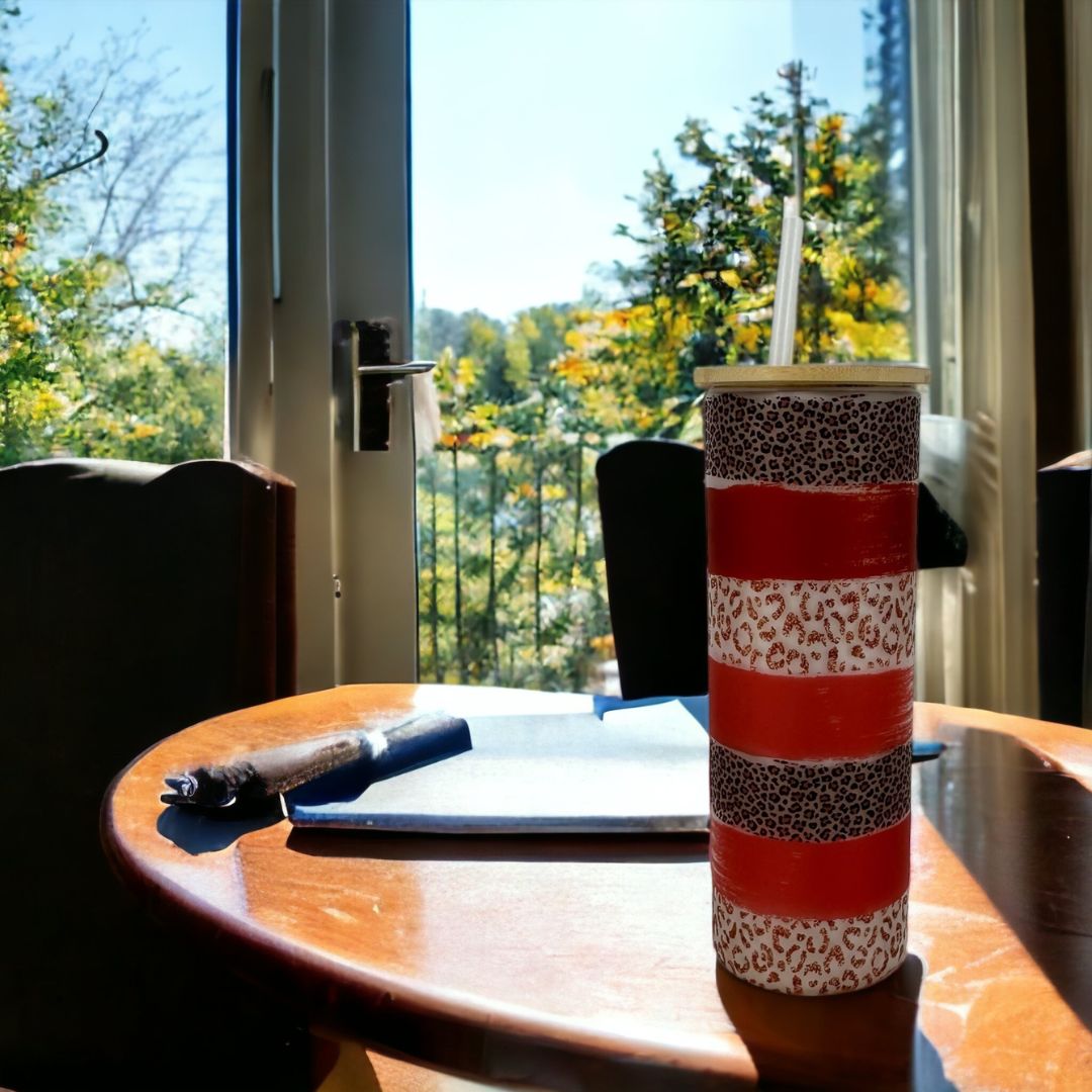 Sublimation Glass Tumbler with Bamboo Lid 25 oz.