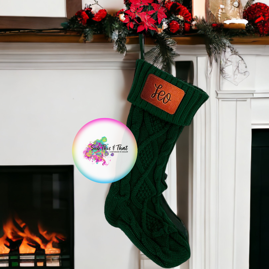 Sublimation PU Leather Patch With Knit Stocking