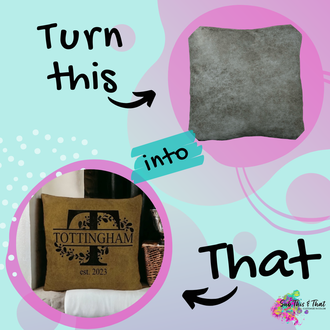 Sublimation Pillow Cover- Faux Leather