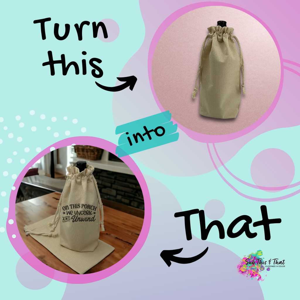 Sublimation Poly-linen Wine Bag