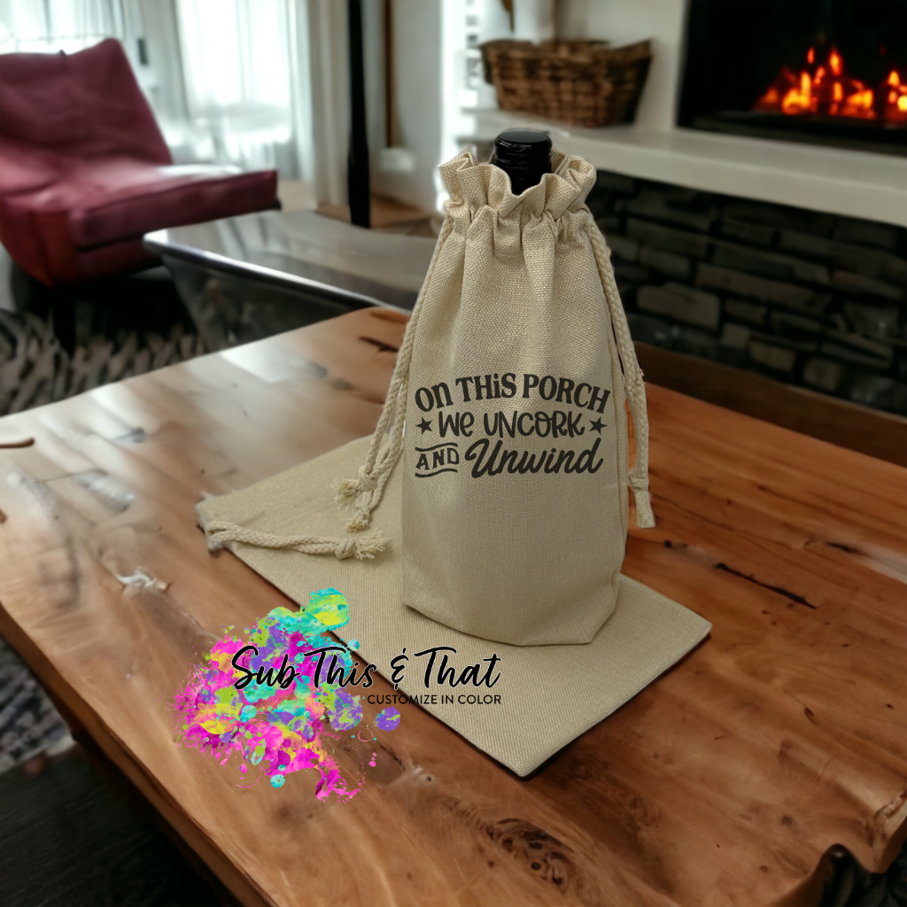 Sublimation Poly-linen Wine Bag