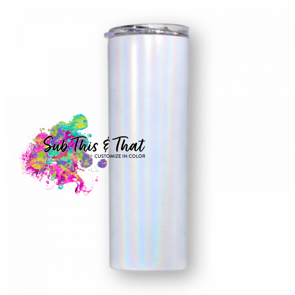 Sublimation Skinny Shimmer Tumbler - Pearl 20 oz. - tapered