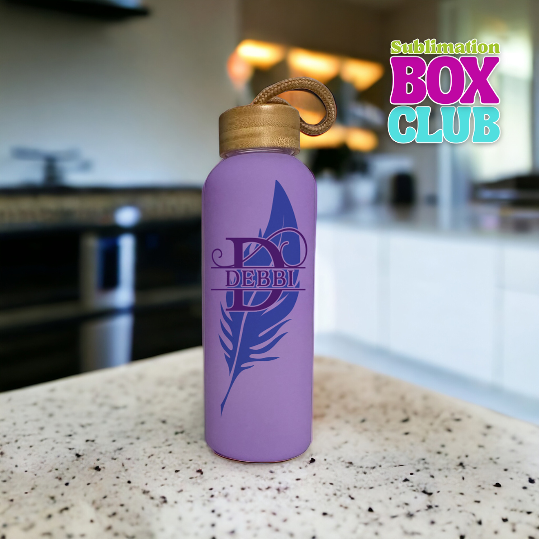 20 oz Frosted Sublimation Glass Water Bottle