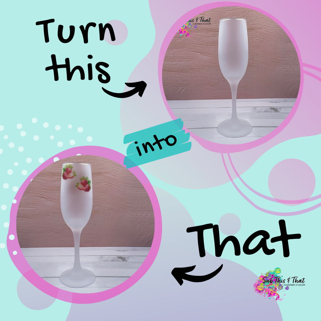 Sublimation frosted wine flute 6oz.