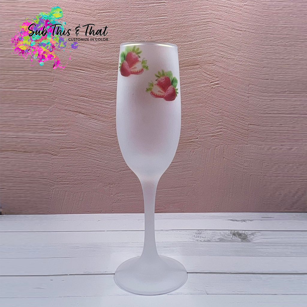 Sublimation frosted wine flute 6oz.
