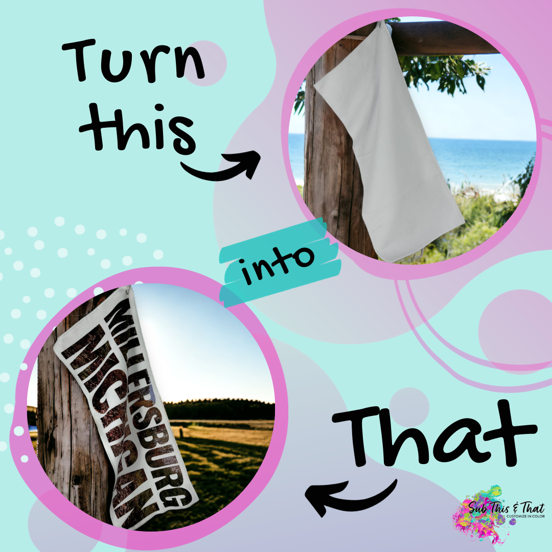 Sublimation Athletic Workout / Golf Towel