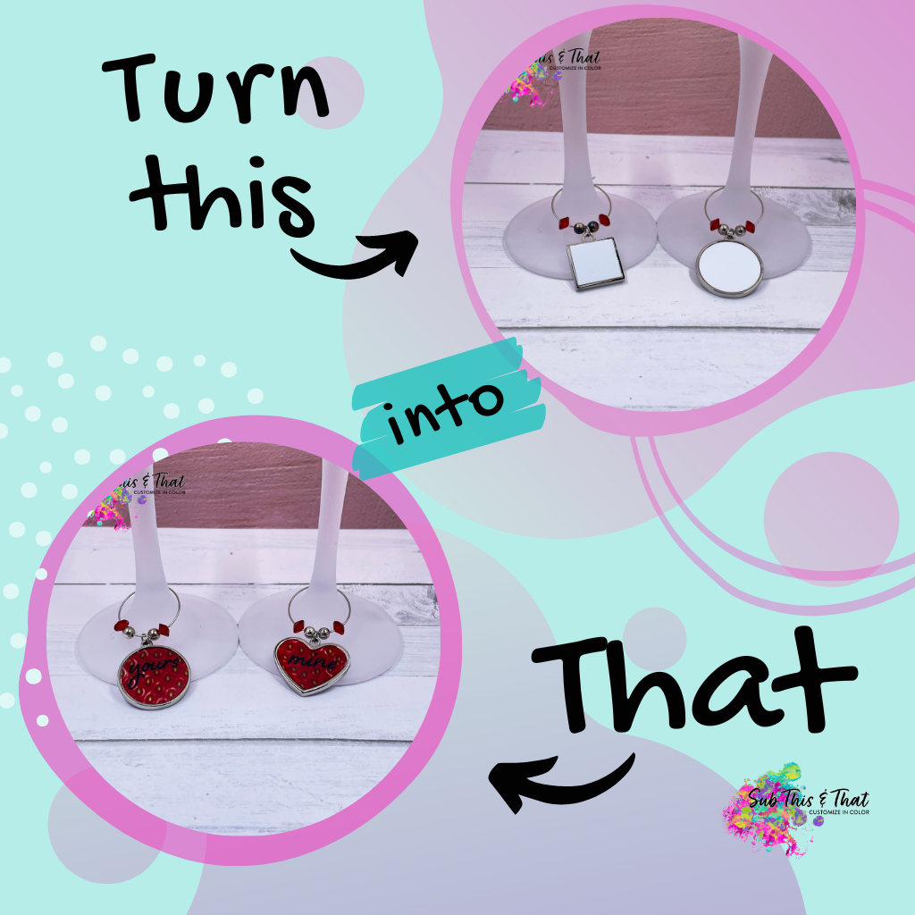 Sublimation Wine Charms