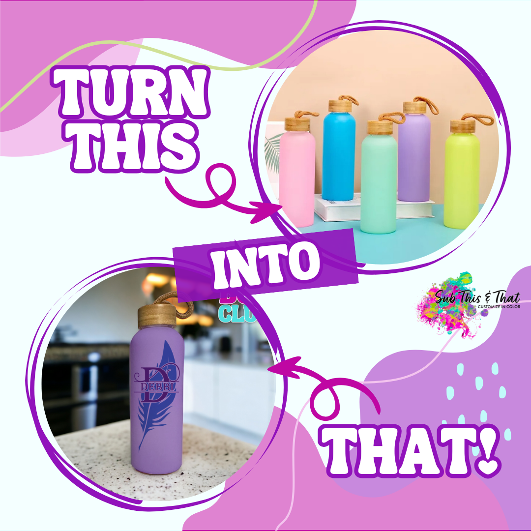 20 oz Frosted Sublimation Glass Water Bottle