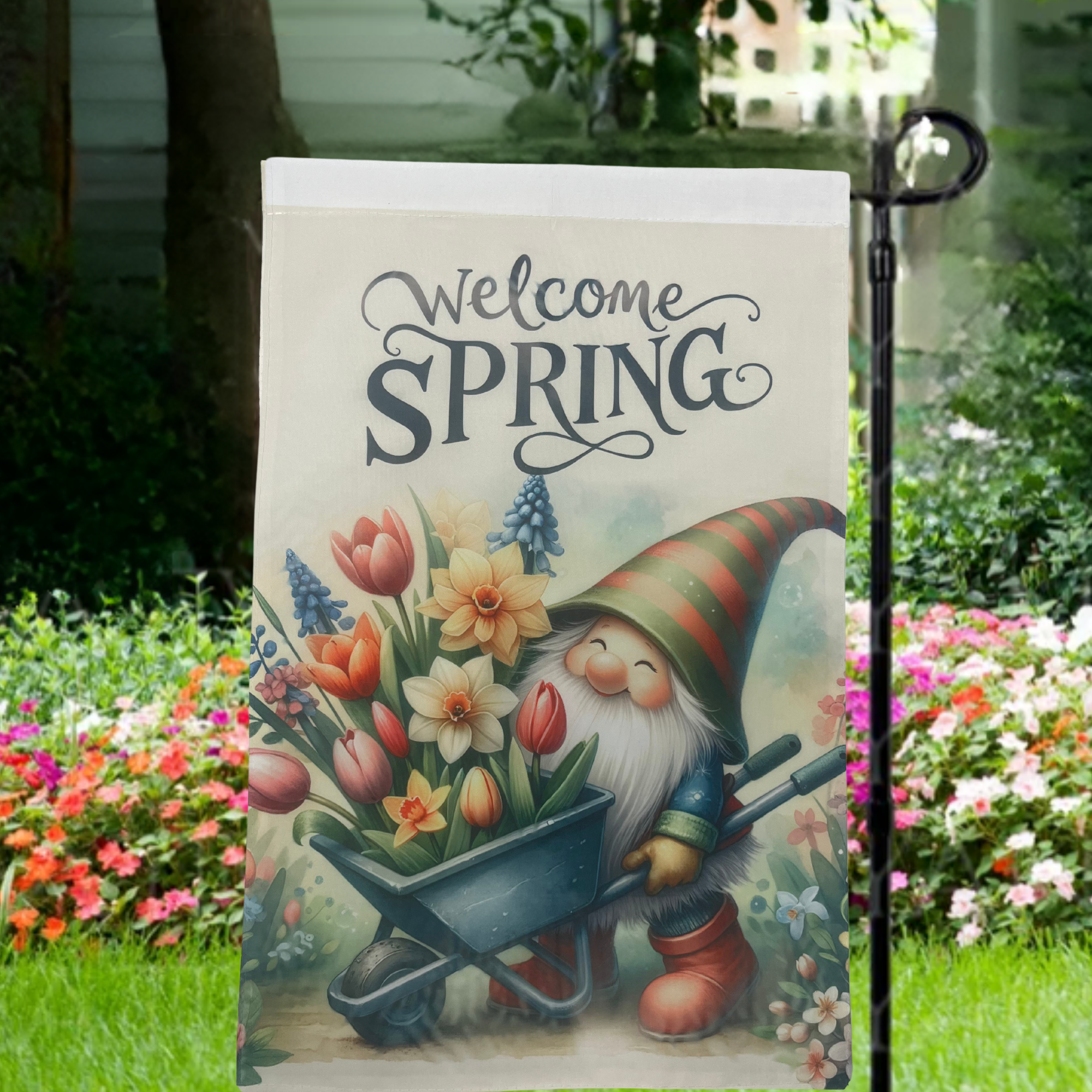 Sublimation Polyester White Garden Flag