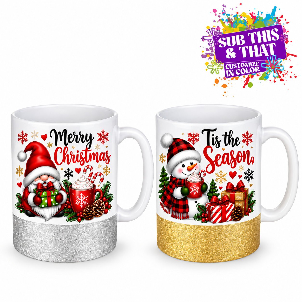 Sublimation 11oz Glitter Bottom Ceramic Mug