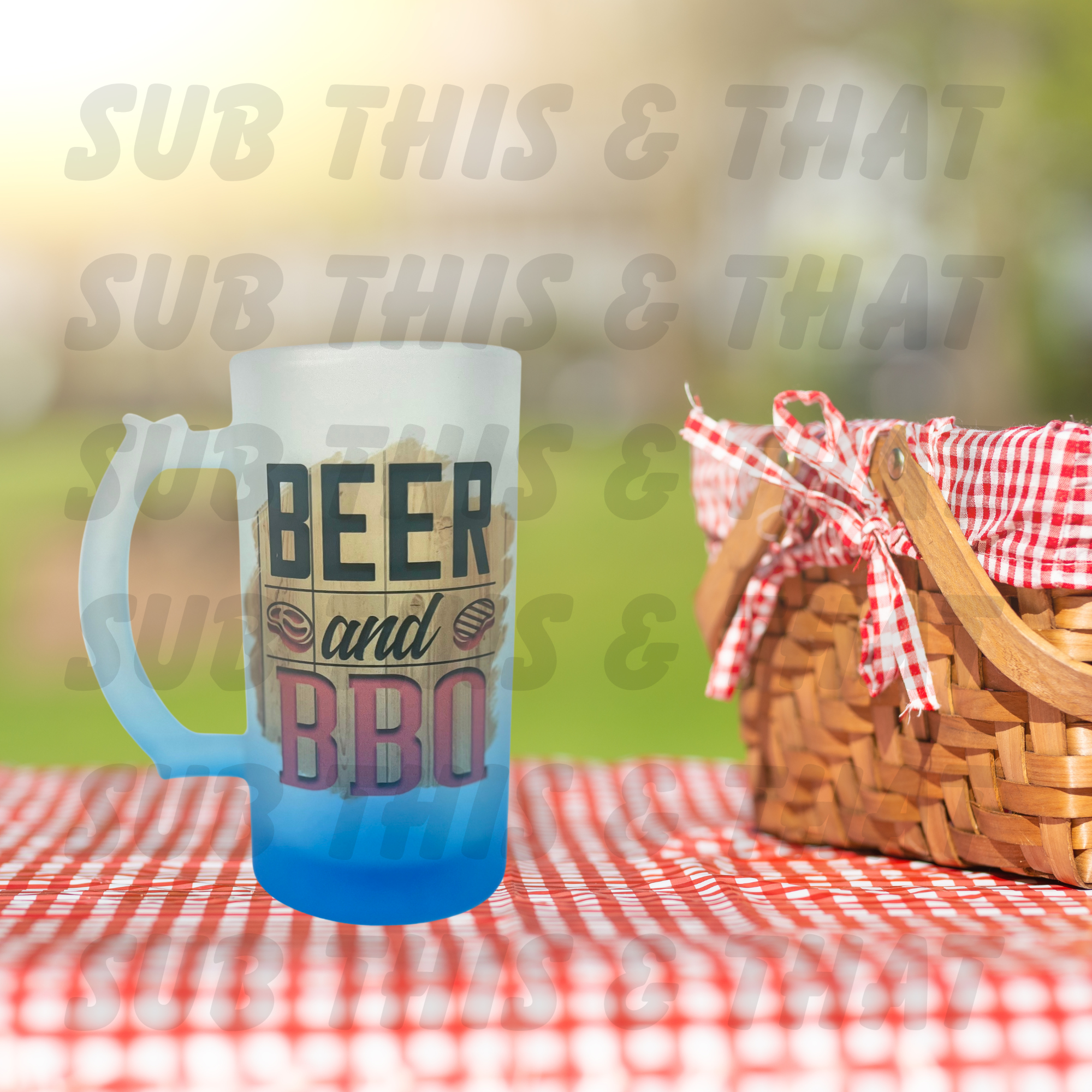 16oz Sublimation Frosted Glass Beer Mug