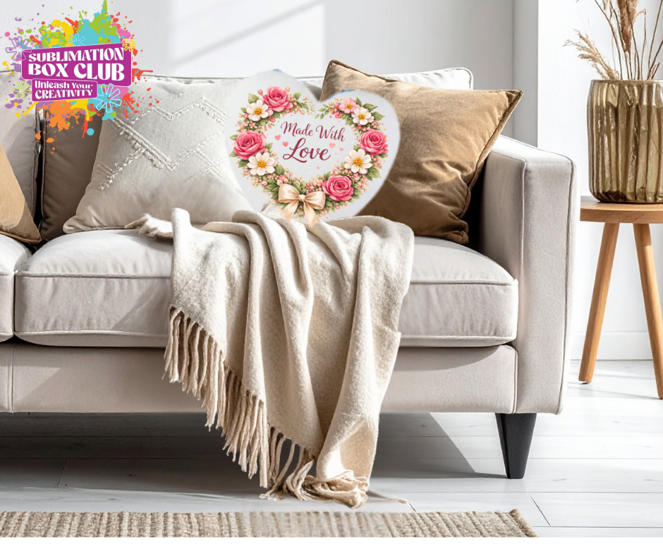 Sublimation Sequin Heart Satin Pillow Cover 15 x 17 Inches