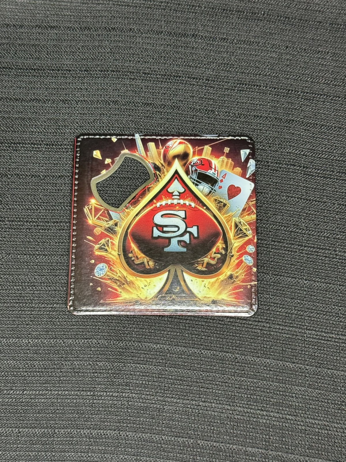 PU Leather Sublimation Bottle Opener Coaster With Gift Bag