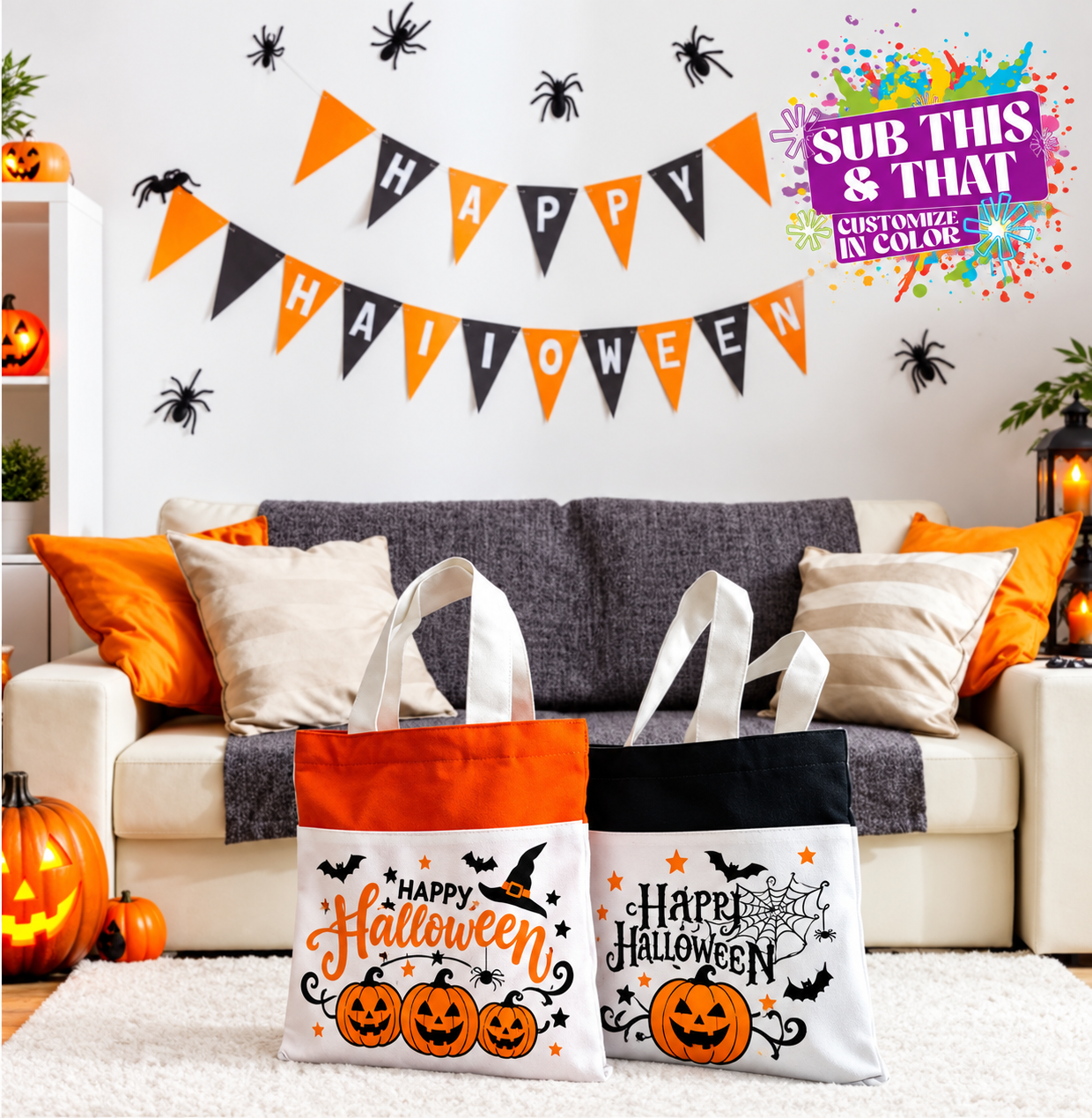 Sublimation Halloween Trick or Treat Kids Candy Bag