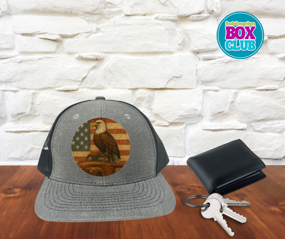 Sublimation Richardson 112 Trucker Hat – Snapback Adjustable Cap With PU Leather Random Shape Patch (6 Color Options)