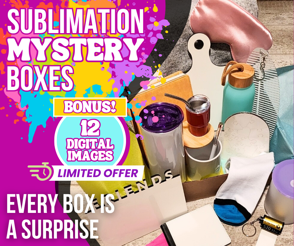 Sublimation Mystery Starter Blanks Box - One Time, Limited Time Offer Box! * Plus 12 Digital Images *