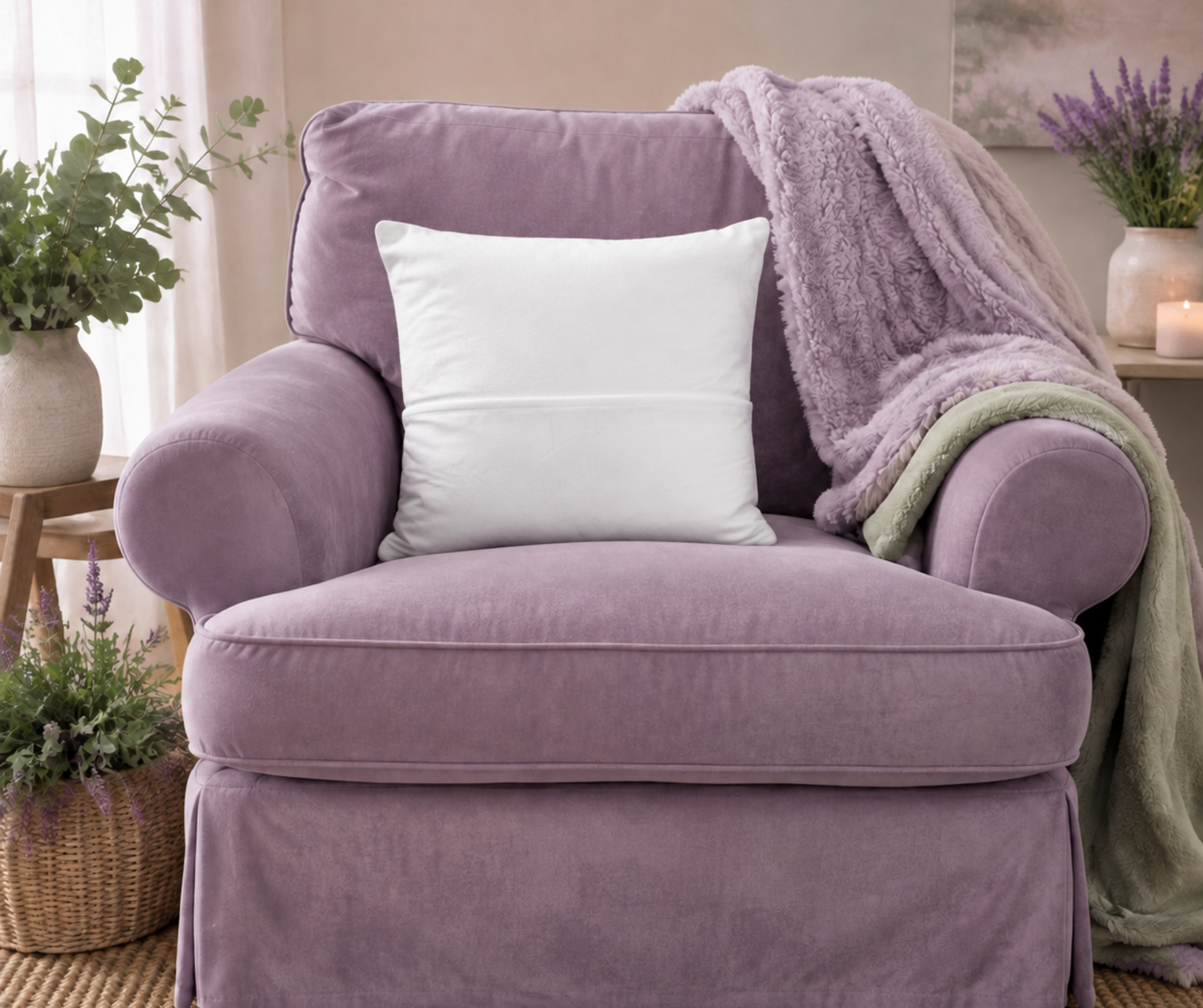 White Plush Velvet Sublimation Pillow Cover with Pocket