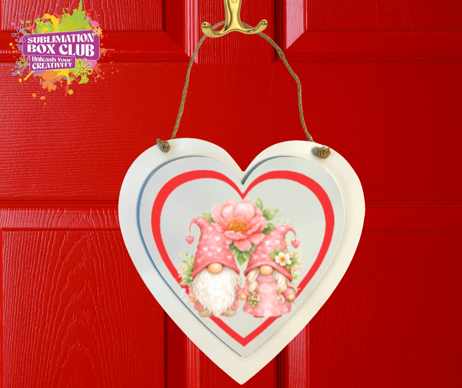 Sublimation Heart Wood Sign