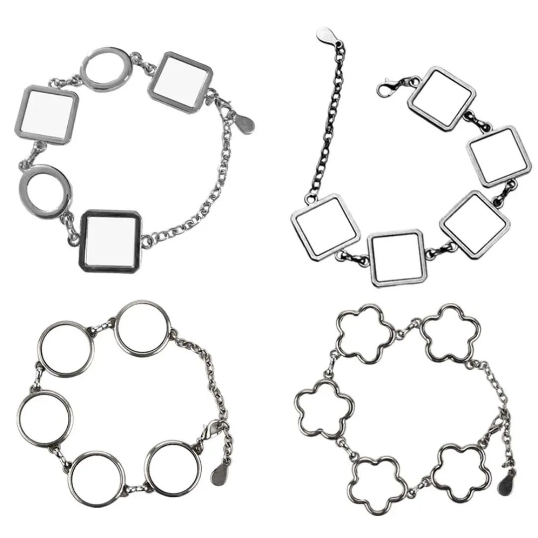 Sublimation Silver Charm Bracelet | 5-Charm Custom Jewelry