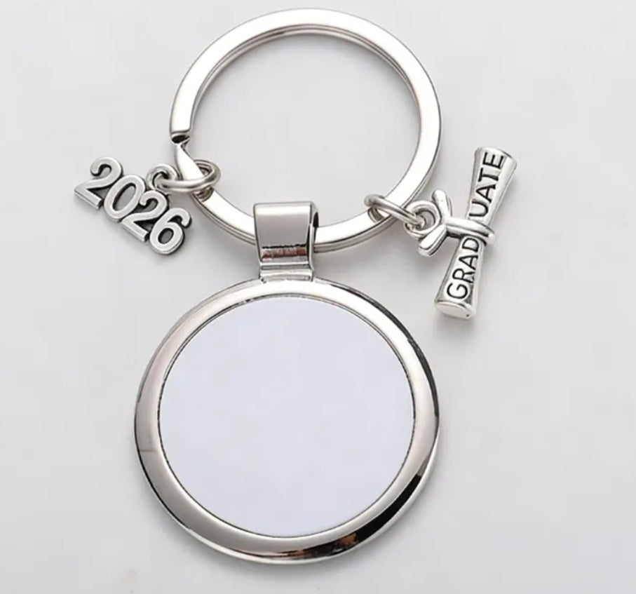 Sublimation Graduation Keychain with Charms (Class of 2026)