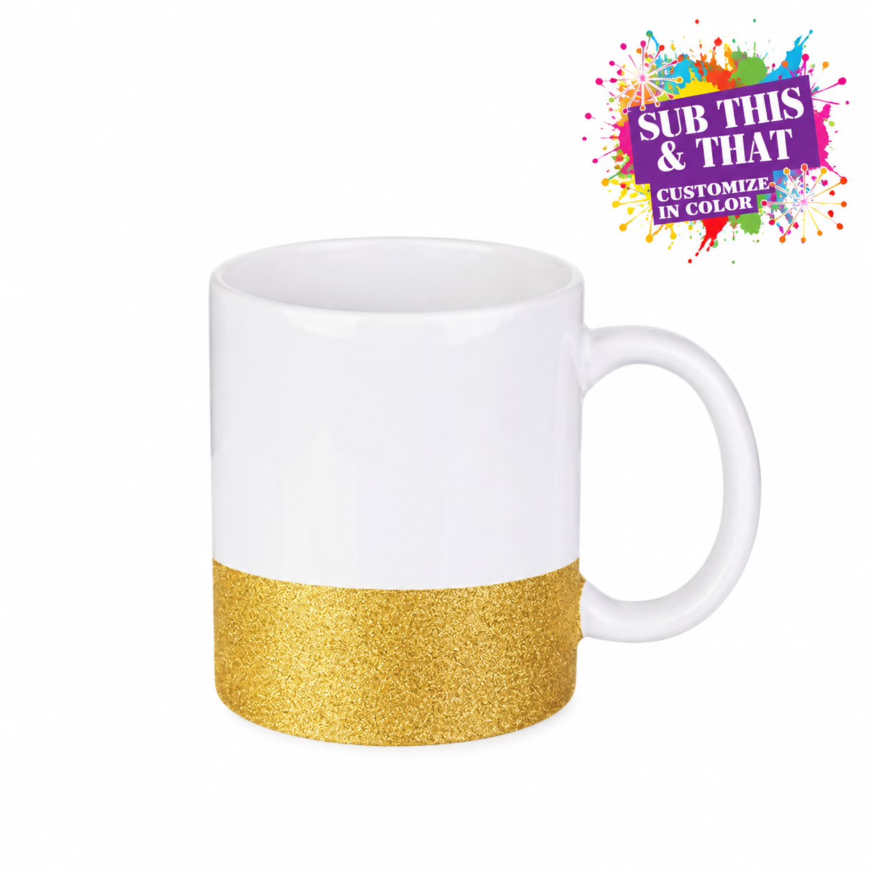 Sublimation 11oz Glitter Bottom Ceramic Mug