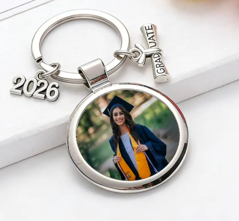Sublimation Graduation Keychain with Charms (Class of 2026)