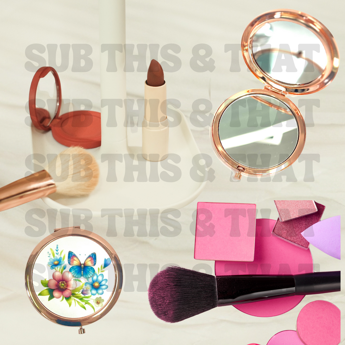 Sublimation Cosmetic Pocket Makeup Mirror in 4 Colors