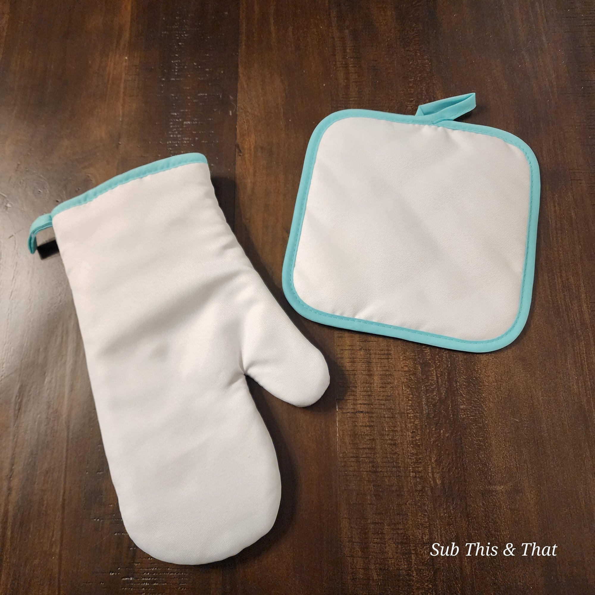 Sublimation White Pot Holder & Glove Set