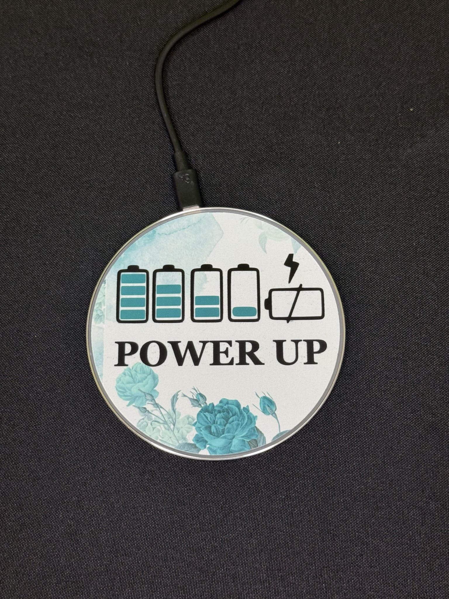 Wireless Round Mobile Phone Sublimation Charger – 6.1" Sublimation Blank with PET Film