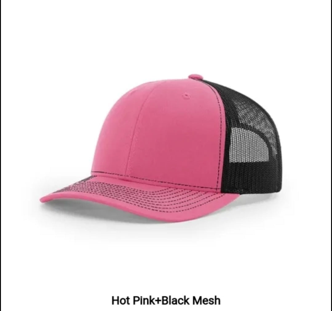 Sublimation Richardson 112 Trucker Hat – Snapback Adjustable Cap With PU Leather Random Shape Patch (6 Color Options)