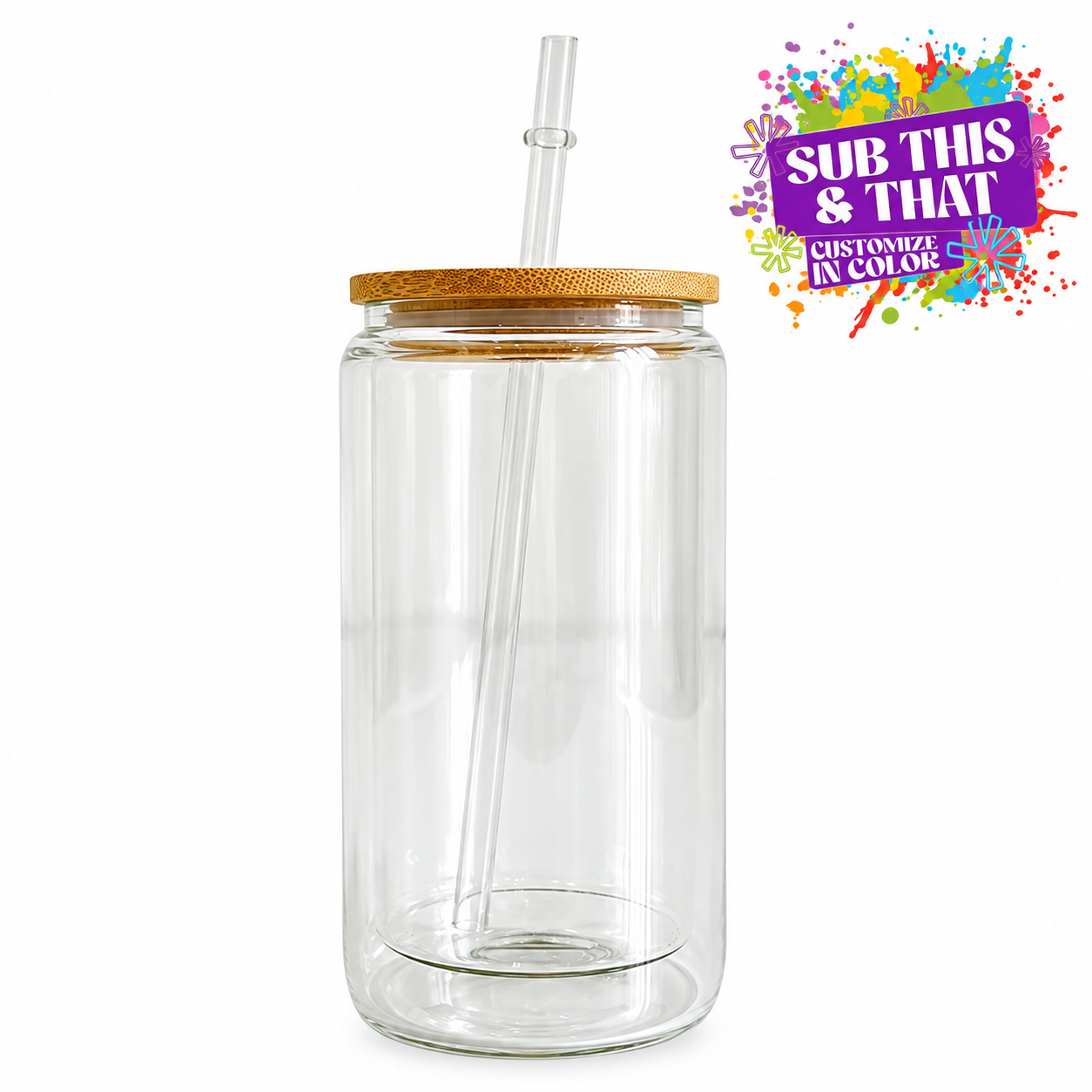 12oz Sublimation Ready Double-Walled Snow Globe Glass Can Tumbler