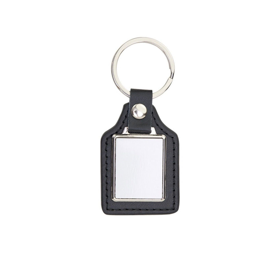 Leather Square Keychain with Sublimation Metal Insert + Gift Box
