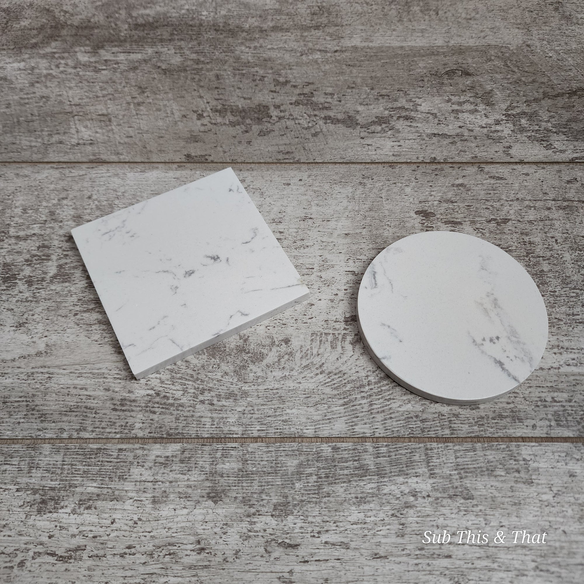 Sublimation 4" Marble Coaster / Cork Back With Gift Box