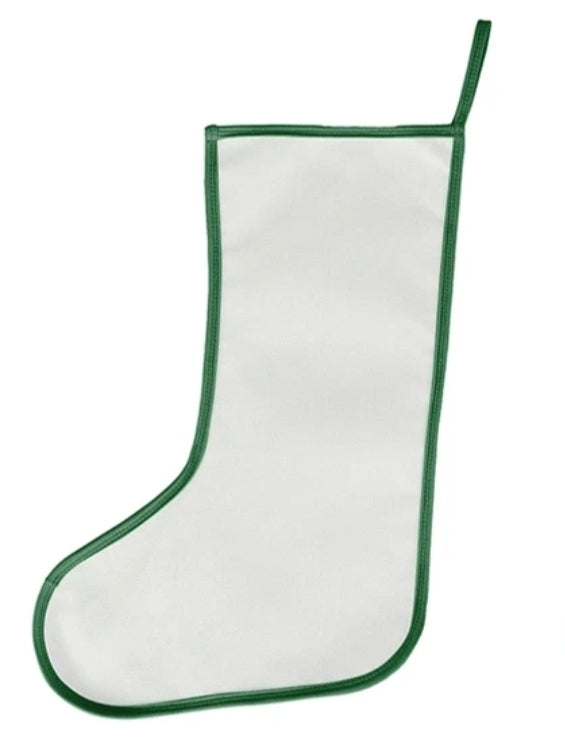 Polyester Christmas Stocking with Colored Trim – Sublimation-Ready Personalized Holiday Stocking