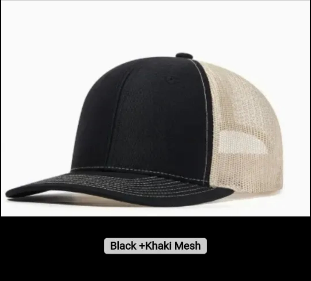 Sublimation Richardson 112 Trucker Hat – Snapback Adjustable Cap With PU Leather Random Shape Patch (6 Color Options)