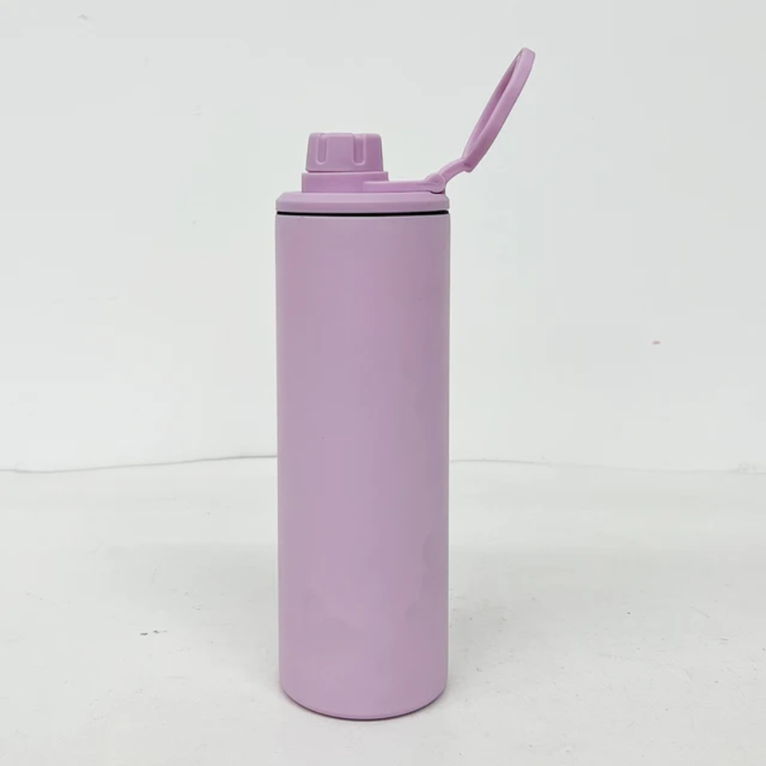Sublimation Matte 20oz Sports Water Bottle With Dual Lids