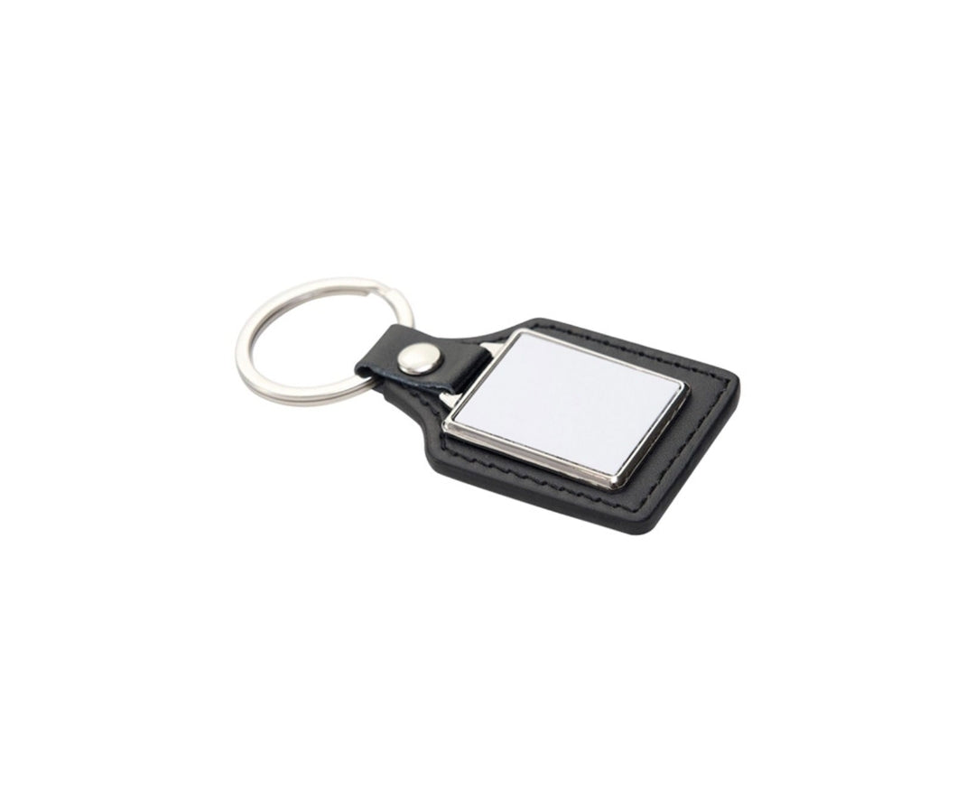 Leather Square Keychain with Sublimation Metal Insert + Gift Box