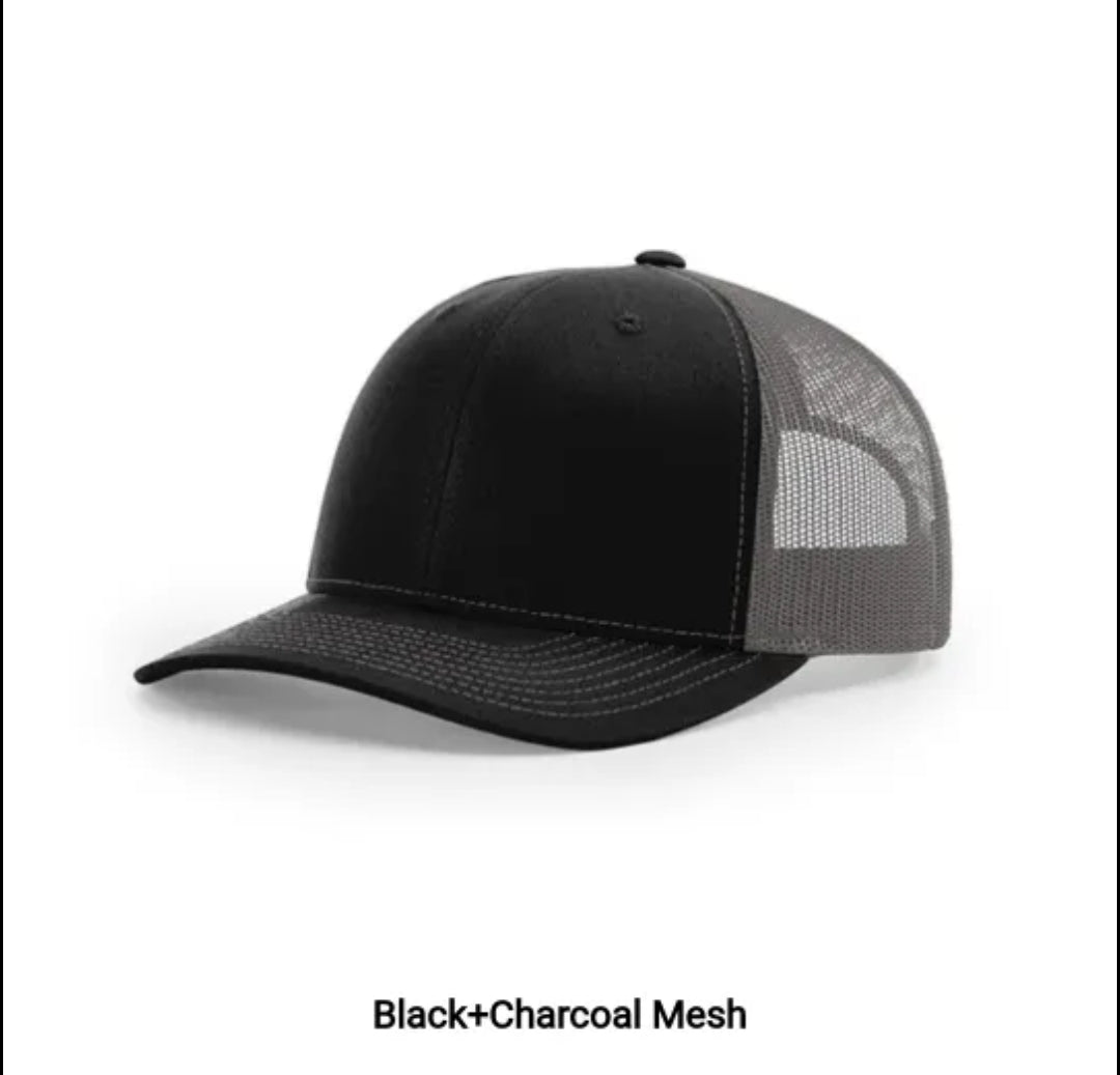 Sublimation Richardson 112 Trucker Hat – Snapback Adjustable Cap With PU Leather Random Shape Patch (6 Color Options)