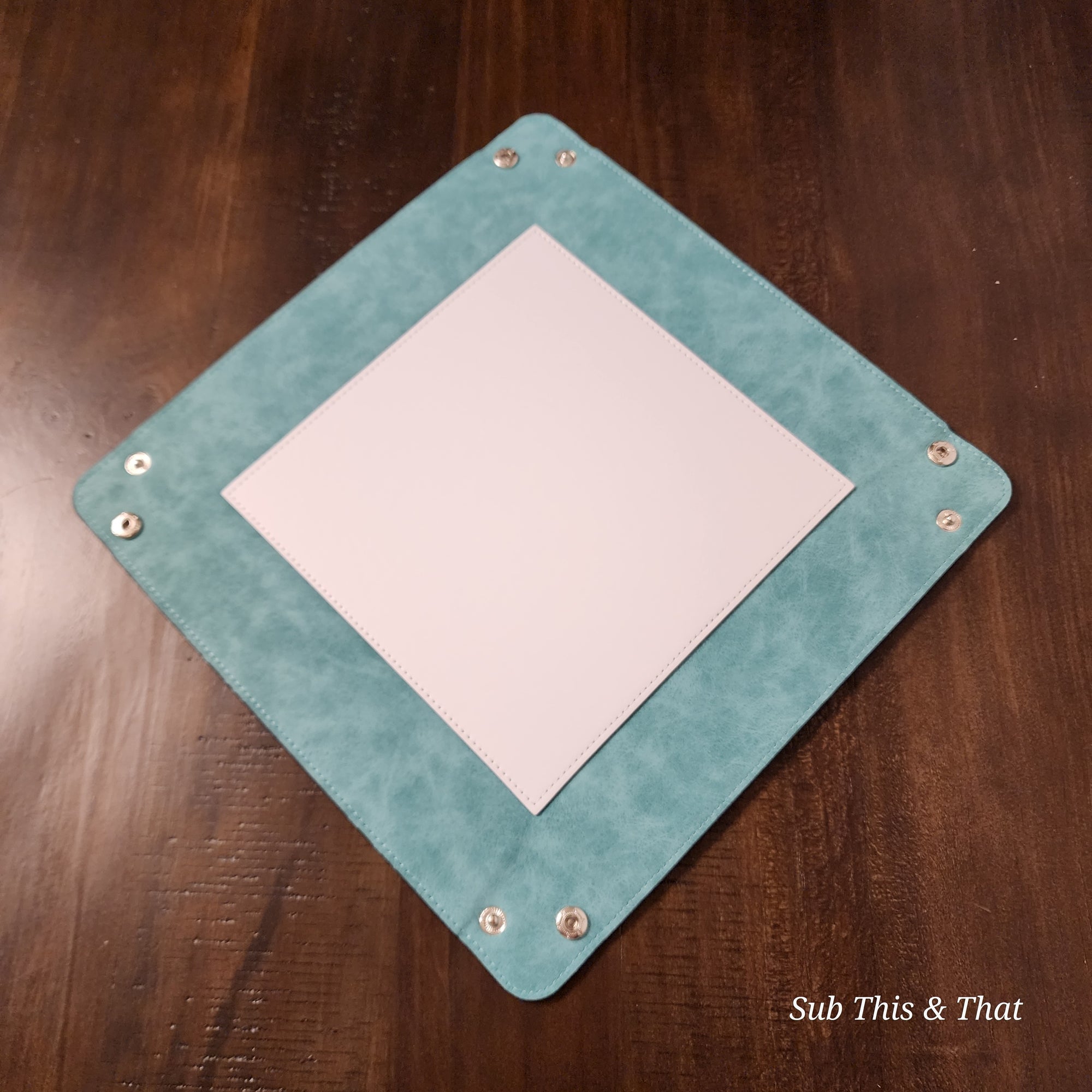 Large Sublimation Snap Catch All Tray - Faux Leather 11.5 x 11.5"