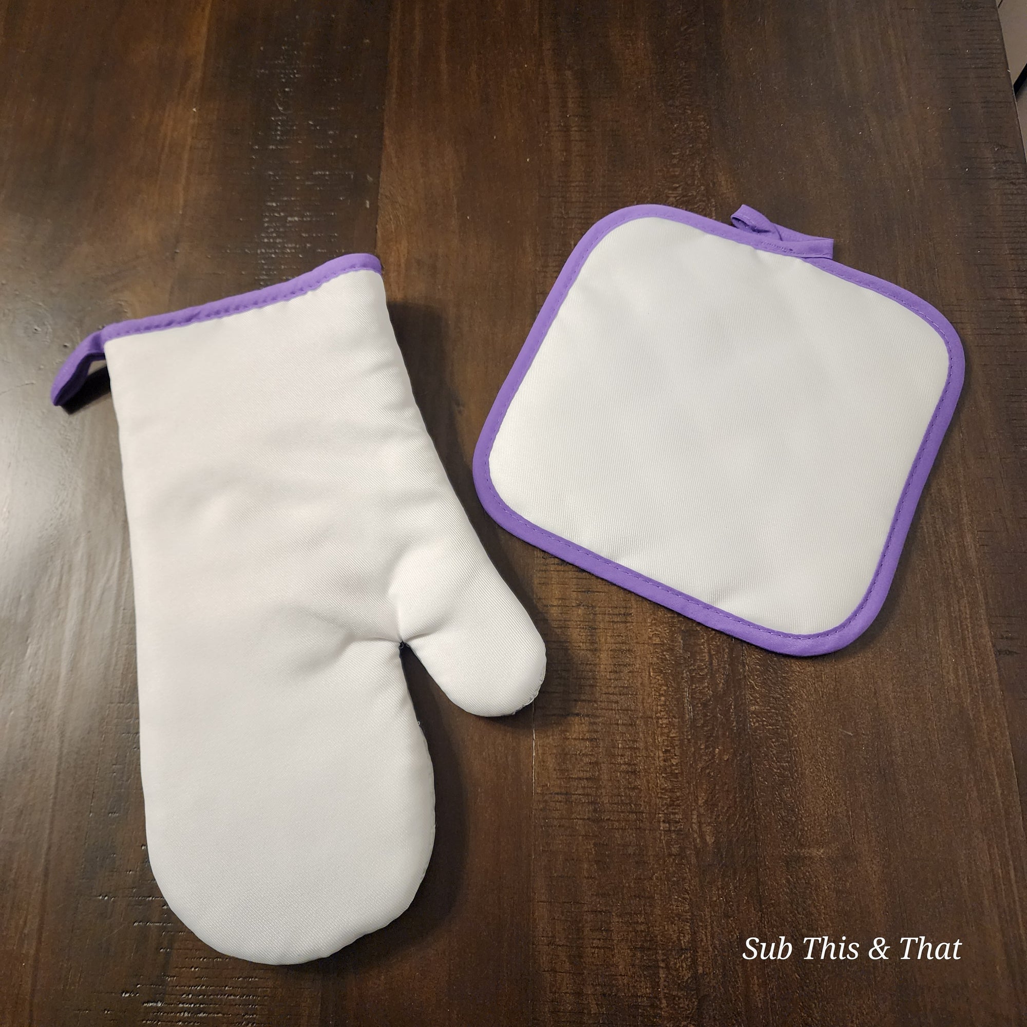 Sublimation White Pot Holder & Glove Set