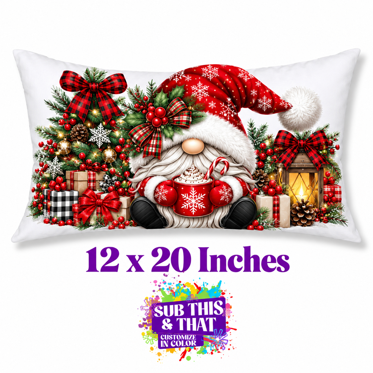 Sublimation Satin Lumbar Pillow Cover - 12 x 20" (Cover Only, Insert Not Included)